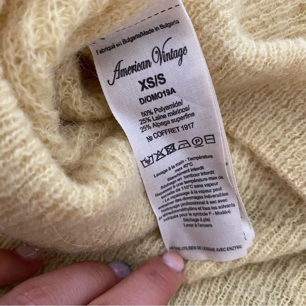 American Vintage yellow cardigan sweater - Picture 7 of 9